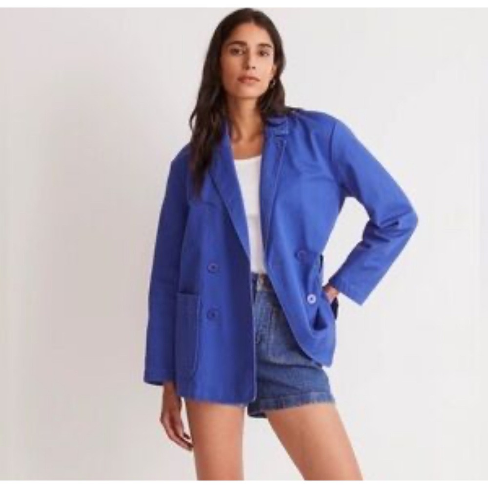 Madewell Double Breasted Blazer Jacket Cobalt Blue Size S